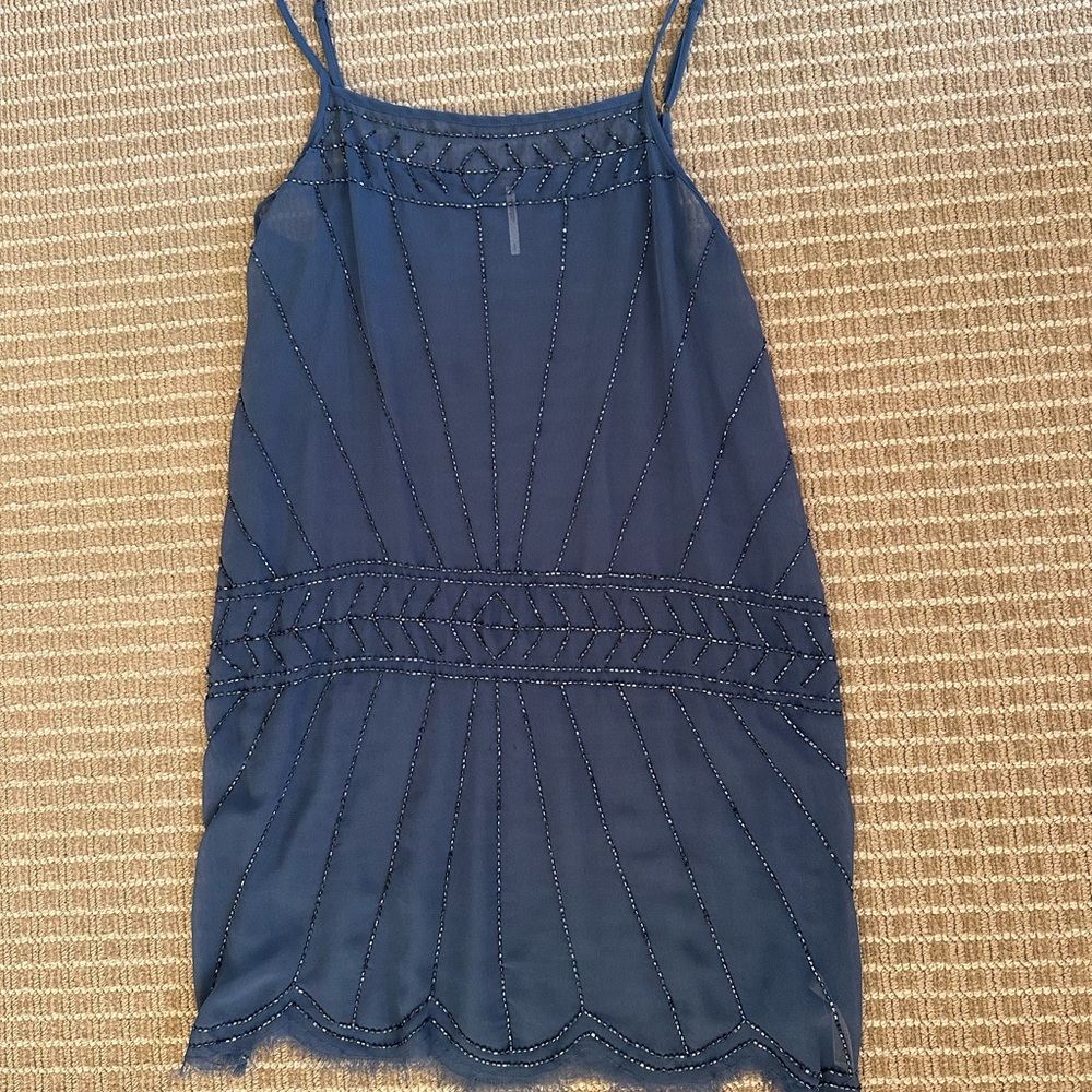 Sequin blue free people slip dress